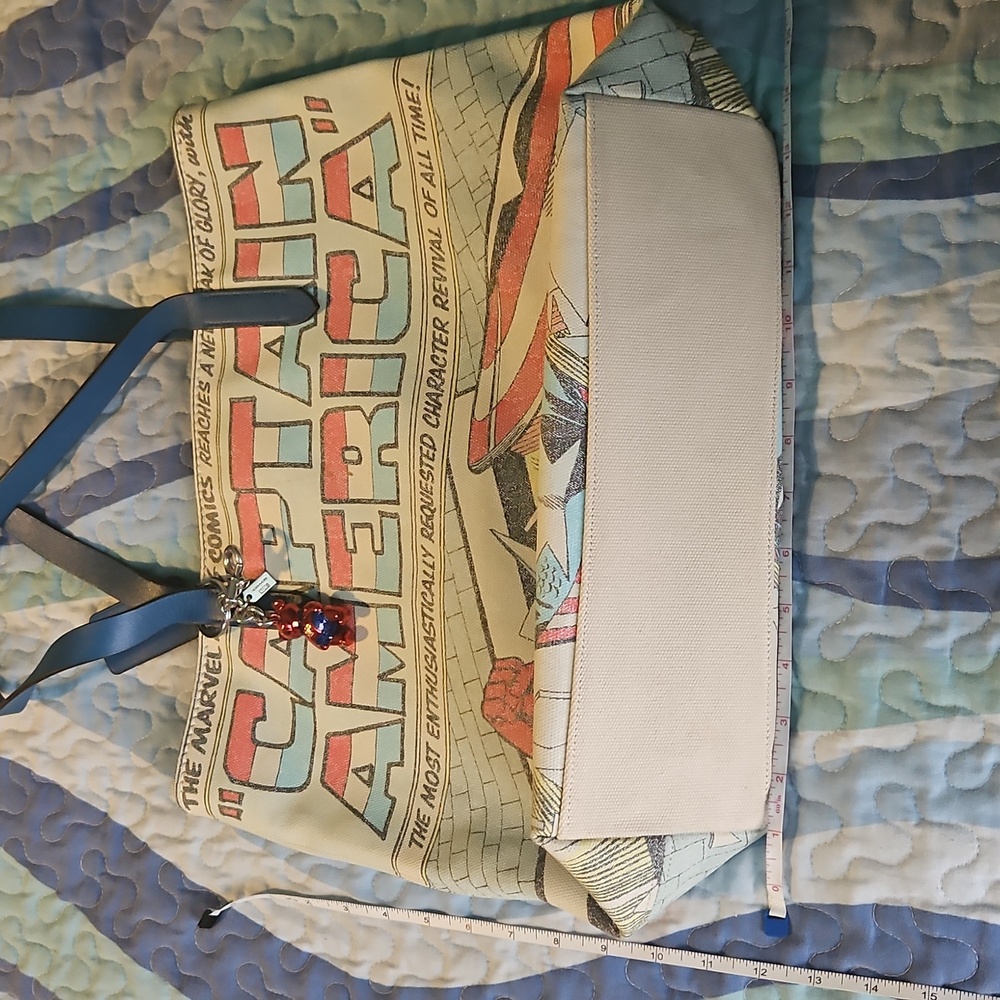 NWT Coach x Marvel Captain America Tote, Bag Charm